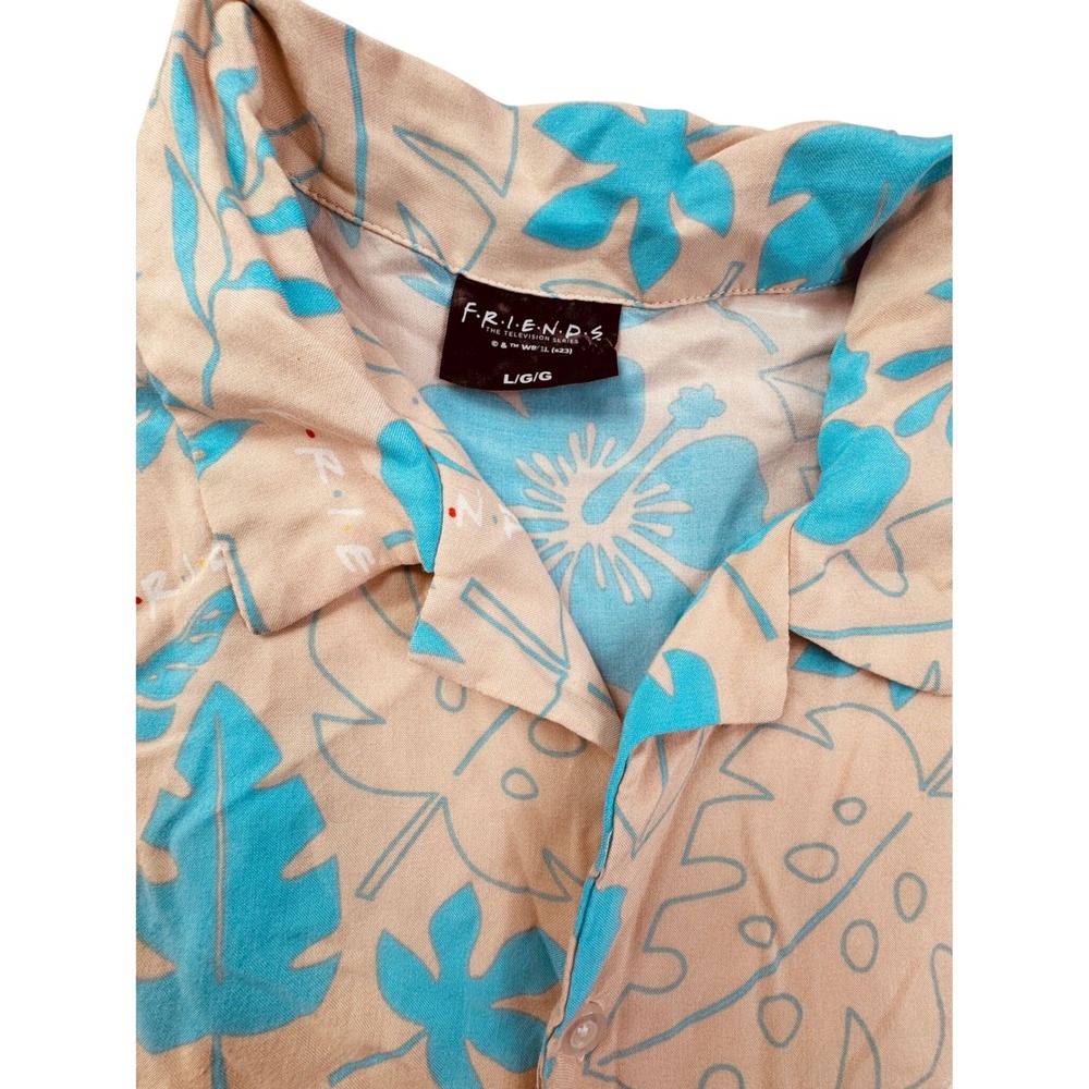 FRIENDS TV Show Tropical Large Button Down Shirt Culturefly Matt Perry vacation